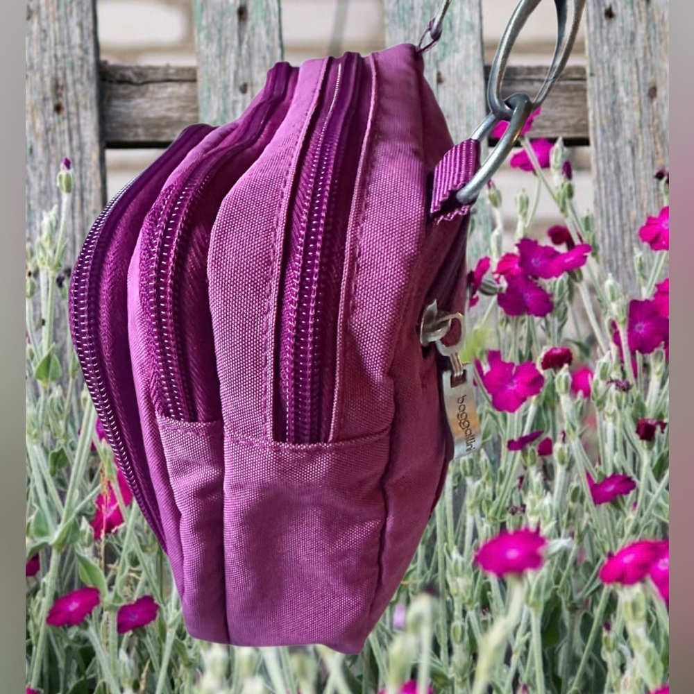 Baggallini Trifecta Wallet RFID Crossbody in Wild Plum - Picture 6 of 15